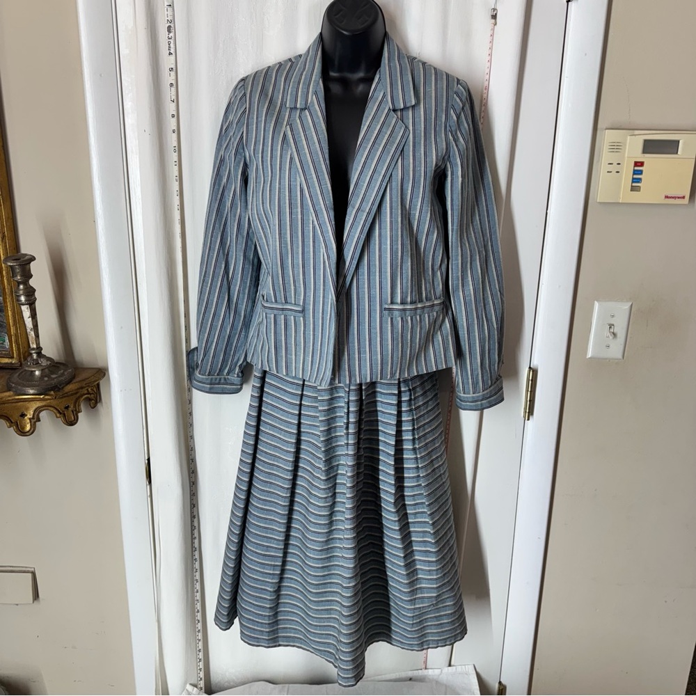 Vintage Act III Striped Skirt Set